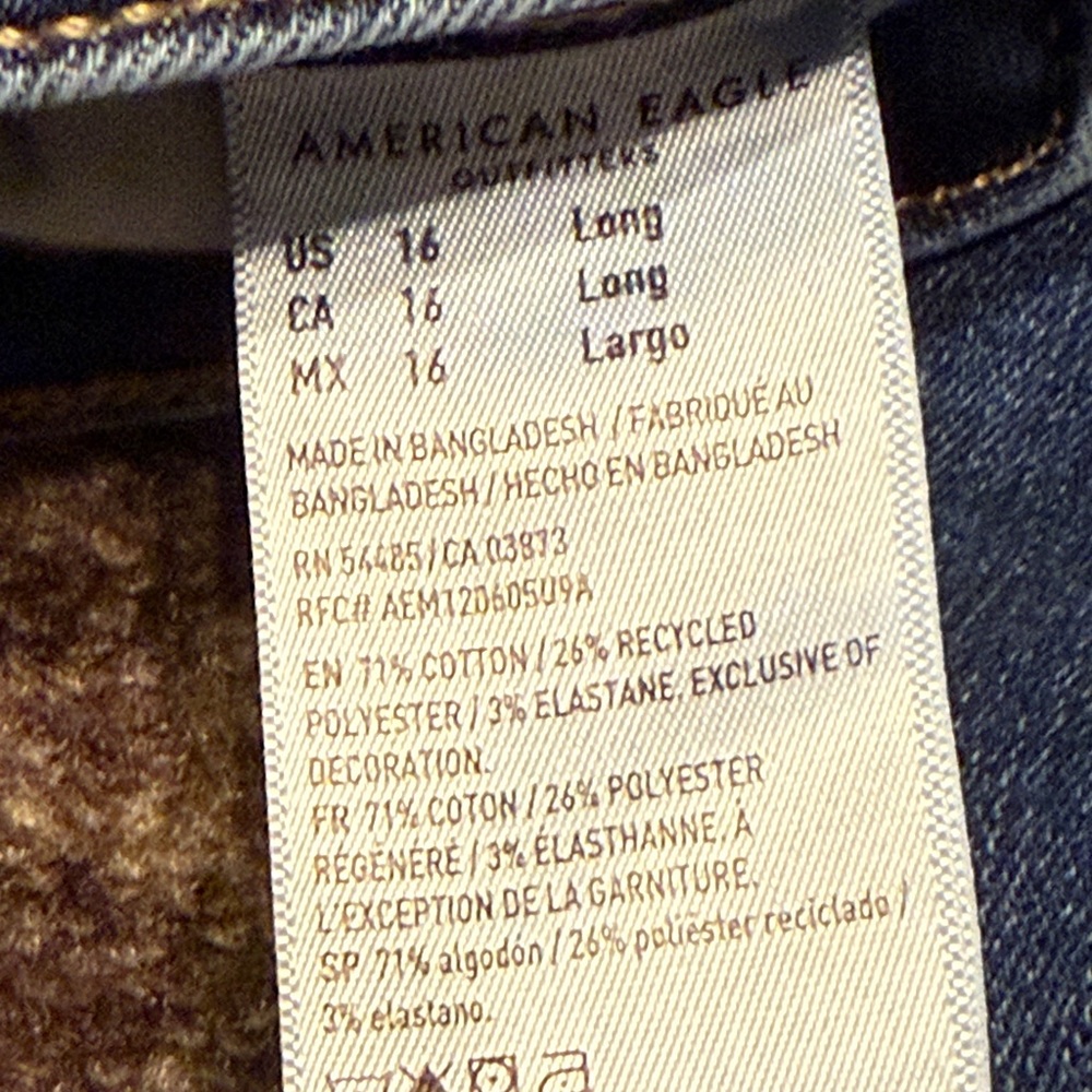 American Eagle Outfitters Women's Dark Blue Artist Crop 16 Long - Picture 3 of 6